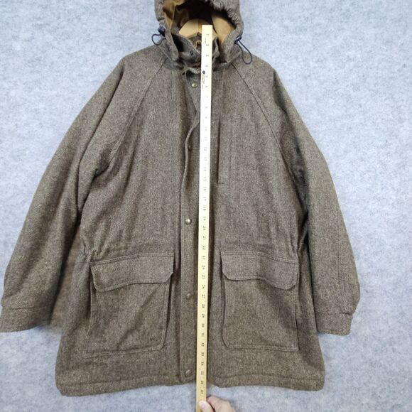 John Rich Bros Woolrich Men's Heavy Coat Brown Size XL 85% Wool Lined Hooded - Picture 16 of 16